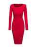 Casual Asymmetric Neck Plain Split Bodycon Dress