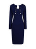 Casual Decorative Button Plain Bodycon Dress
