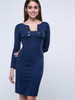 Casual Decorative Button Plain Bodycon Dress