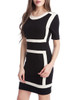 Casual Courtly Awesome Color Block Round Neck Bodycon Dress Casual Courtly Awesome Color Block Round Neck Bodycon Dress