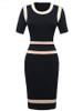 Casual Courtly Awesome Color Block Round Neck Bodycon Dress Casual Courtly Awesome Color Block Round Neck Bodycon Dress