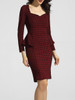Casual Sweet Heart Bust Darts Houndstooth Flounce Bodycon-dress