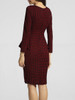 Casual Sweet Heart Bust Darts Houndstooth Flounce Bodycon-dress
