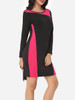 Casual Color Block Captivating Round Neck Bodycon-dress