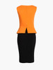 Casual Asymmetric Neckline Keyhole Color Block Patchwork Bodycon-dres