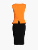 Casual Asymmetric Neckline Keyhole Color Block Patchwork Bodycon-dres