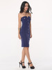 Casual Plain Split Decorative Buttons Sexy Tube Bodycon-dress
