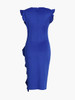 Casual Crew Neck Cascading Ruffles Plain Bodycon Dress