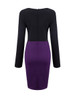 Casual Split Neck Color Block Bodycon Dress Casual Split Neck Color Block Bodycon Dress