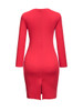 Casual Asymmetric Neckline Color Block Buttons Bodycon-dress