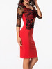 Casual Sweet Heart Patchwork Hollow Out Spit Bodycon Dress
