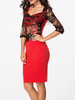 Casual Sweet Heart Patchwork Hollow Out Spit Bodycon Dress