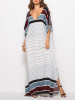 Loose V-neck Striped Maxi Dresses Loose V-neck Striped Maxi Dresses