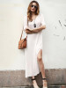 Simple Split-side V-neck Midi Dress