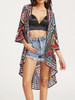 Beautiful Retro Floral-Print Half Sleeve Beach Cover-Ups