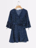 Boho Short Sleeve V neck Sexy Wrap Slim Waist Elegant Ruffles Vestidos Polka Dot Mini Dress