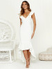 V-neck Falbala Backless Bohemia Midi Dresses