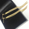 Golden Silver Plated Dangle Hanging Black Rhinestone Long Drop Earrings