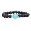 Summer Style Sea Turtle Beads Bracelets 8MM Blue Natural Stone Elastic