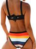 Women's Large Size Swimwear Print Triangle Split Swimsuit