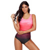 Women's Gradient Solid Color Sexy Underwireless Bikini One-Piece Swimsuit