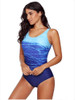 Women's Gradient Solid Color Sexy Underwireless Bikini One-Piece Swimsuit