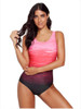 Women's Gradient Solid Color Sexy Underwireless Bikini One-Piece Swimsuit