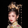 HIMSTORY Luxury Wedding Bride Vintage Chinese Peacock Hair Accessories Bridal Headdress Gold Phoenix Tiara Crown Hair Jewelry HIMSTORY Luxury Wedding Bride Vintage Chinese Peacock Hair Accessories Bridal Headdress Gold Phoenix Tiara Crown Hair Jewelry
