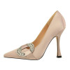 Crystal Buckle Design Pointed Toe Pumps