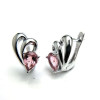 Grace Natural Pink Tourmaline Gemstone in 925 Sterling Silver Small Simple Earrings