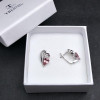Grace Natural Pink Tourmaline Gemstone in 925 Sterling Silver Small Simple Earrings