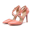 Candy Color Pointed Toe Cross Strap Pumps Ankle Strap Pumps
