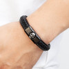 Skull Pattern Design Stainless Steel Men's Leather Bracelet