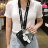 Luxury Neck Strap Crossbody Phone Case For iPhone Flower Wallet Cover