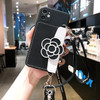 Luxury Neck Strap Crossbody Phone Case For iPhone Flower Wallet Cover