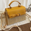 Bohemian Straw Bag Retro Woven Crossbody Box Flap Tote