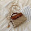 Bohemian Straw Bag Retro Woven Crossbody Box Flap Tote