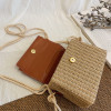 Bohemian Straw Bag Retro Woven Crossbody Box Flap Tote