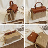 Bohemian Straw Bag Retro Woven Crossbody Box Flap Tote
