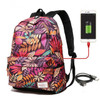 USB Charging Laptop Backpack Girls Flowers Travel Backpack