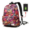 USB Charging Laptop Backpack Girls Flowers Travel Backpack