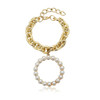 Exaggerate Charms Pearl Crab Chain Pendant Bracelet