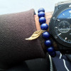 Lapis Lazuli Stone Tibetan Silver Wing Beaded Men Bracelets Lapis Lazuli Stone Tibetan Silver Wing Beaded Men Bracelets