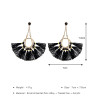 Fan Shaped Dangling Hot Pink Tassel Earrings Boho Jewelry