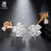 Cute Flower Austrian Cubic Zirconia Crystal Stud Earring