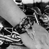 Punk Men Arrow Skull Angel Wing Biker Leather Wrap Bracelet