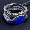 Natural Stones Lapis Boho 5 Strands Wrap Bracelets