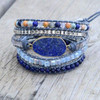Natural Stones Lapis Boho 5 Strands Wrap Bracelets