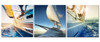 3 Pieces Yacht in the Sea Pictures Canvas Wall Artwork Giclee Prints Modern Home Decor Paintings for Living Room Decoration