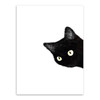 Kawaii Watercolor Black Cat Animal Art Print Wall Poster